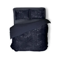 Eleganzzz Dekbedovertrek Crushed Velvet - royale blue 200x200/220cm Clearance