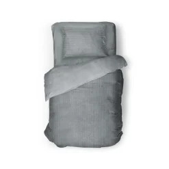Eleganzzz Dekbedovertrek Teddy Rib Fleece - dark grey 140x200/220cm