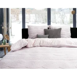 Eleganzzz Dekbedovertrek Jacquard Teddy Pluche - baby pink 140x200/220cm