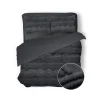 Eleganzzz Dekbedovertrek Jacquard Teddy Pluche - dark grey 200x200/220cm