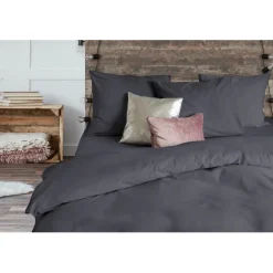 Eleganzzz Dekbedovertrek Flanel Uni - antraciet 140x200/220cm