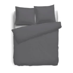 Eleganzzz Dekbedovertrek Flanel Uni - antraciet 200x200/220cm Discount