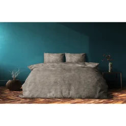 Eleganzzz Dekbedovertrek Flanel Fleece - taupe grey 200x200/220cm Best