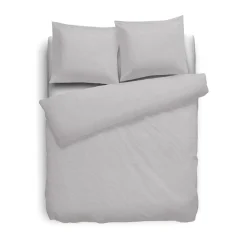 Eleganzzz Dekbedovertrek Flanel Uni - licht grijs 140x200/220cm Best