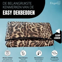 Eleganzzz Eazy Dekbed Zonder Overtrek Microvezel - leopard 240x200 Clearance