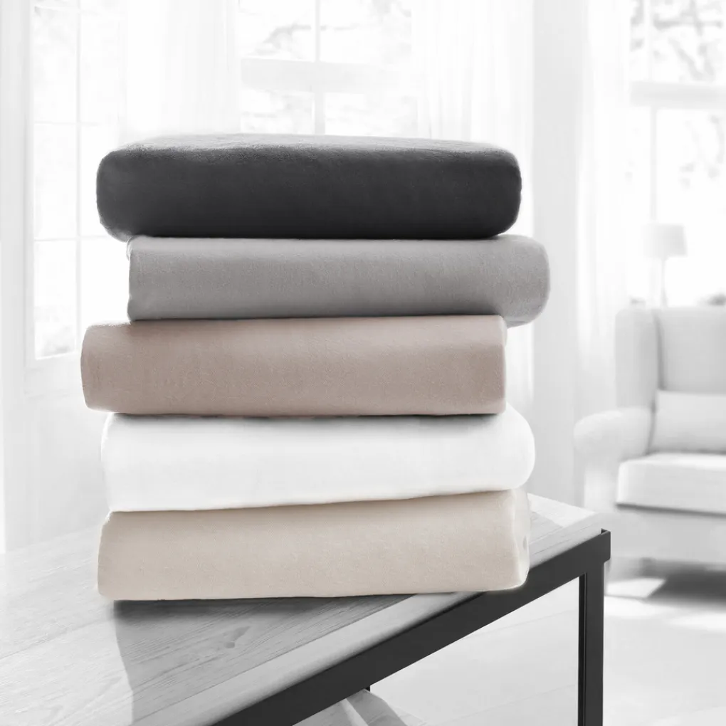 Eleganzzz Hoeslaken Flanel 35cm Hoekhoogte - taupe 90x200cm Discount