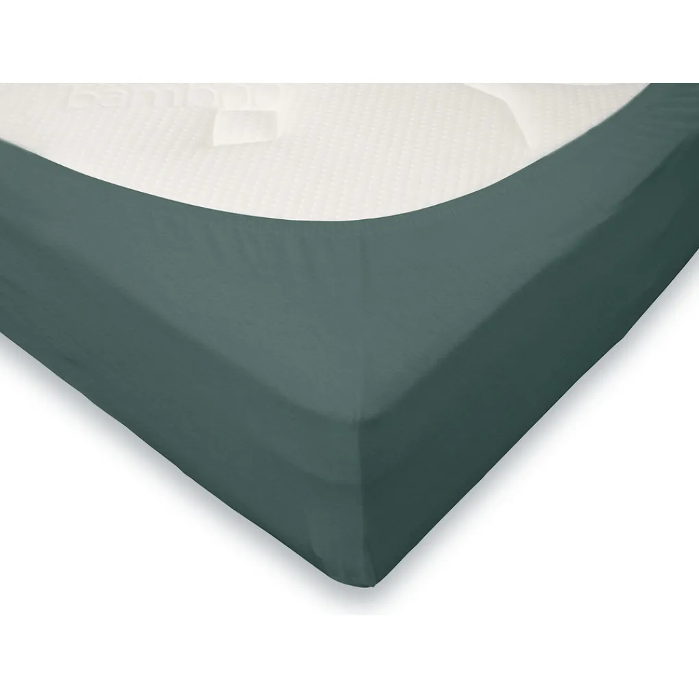 Eleganzzz Hoeslaken Flanel 35cm Hoekhoogte - groen 180x200cm Discount