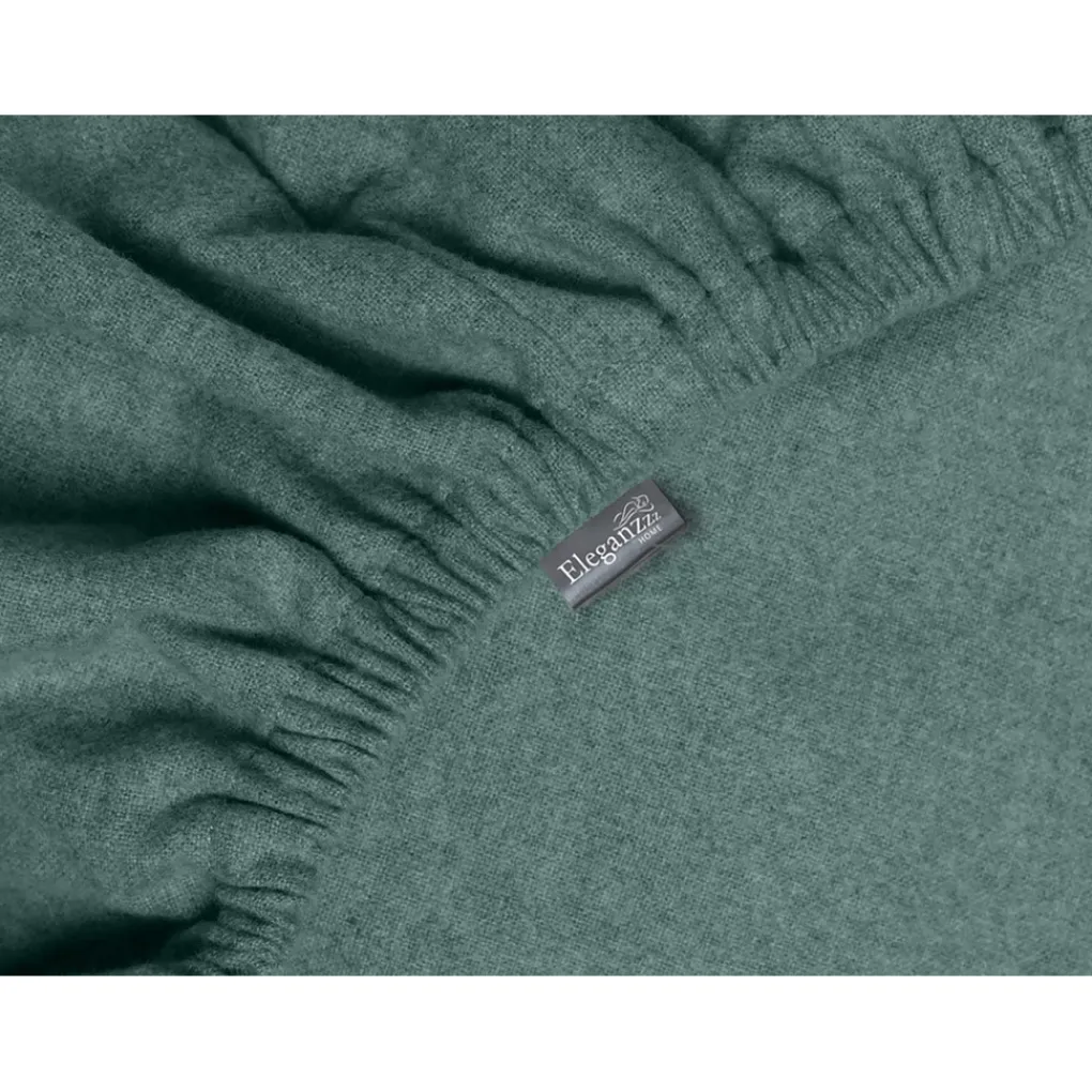 Eleganzzz Hoeslaken Flanel 35cm Hoekhoogte - groen 180x200cm Discount