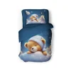 Eleganzzz Kinder Dekbedovertrek Micropercal Snuggle Bear - blue 140x220/240cm Sale