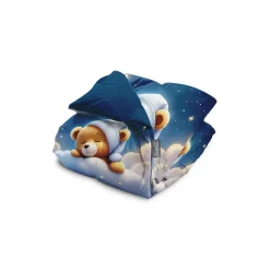 Eleganzzz Kinder Dekbedovertrek Micropercal Snuggle Bear - blue 140x220/240cm Sale