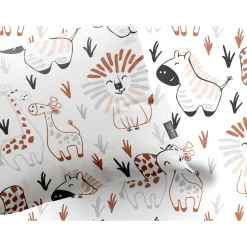 Eleganzzz Kinder Dekbedovertrek Micropercal Animal Crackers - white 140x220/240cm Best