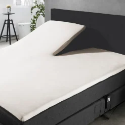 Eleganzzz Splittopper Hoeslaken Jersey Katoen Stretch - ivoor 160x200cm Best