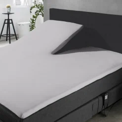 Eleganzzz Splittopper Hoeslaken Jersey Katoen Stretch - licht grijs 160x200cm Discount