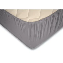 Eleganzzz Topper Hoeslaken Jersey Katoen Stretch - licht grijs 90x210/220 - 100x200 New