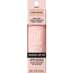 ELF e.l.f. Halo Glow SPF50 4 Light Neutral Skin Tint New