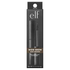 ELF e.l.f. Wow Brow Deep Brown Volumizing Fiber Gel New
