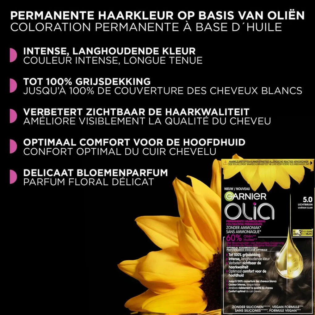 Olia Garnier 5.3 Licht Goudbruin Permanente Haarkleuring New