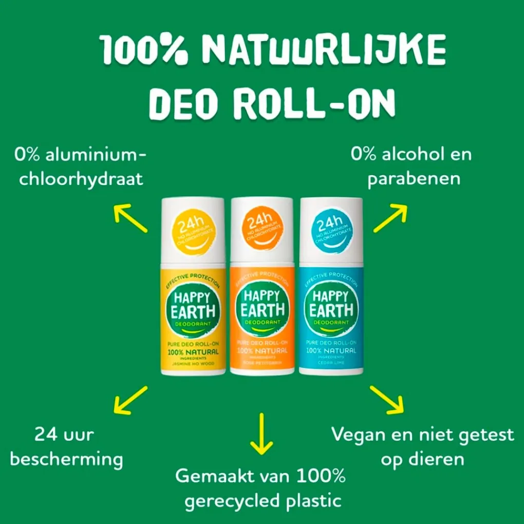 Happy Earth 100% Natural Cedar Lime Deodorant Roller Outlet