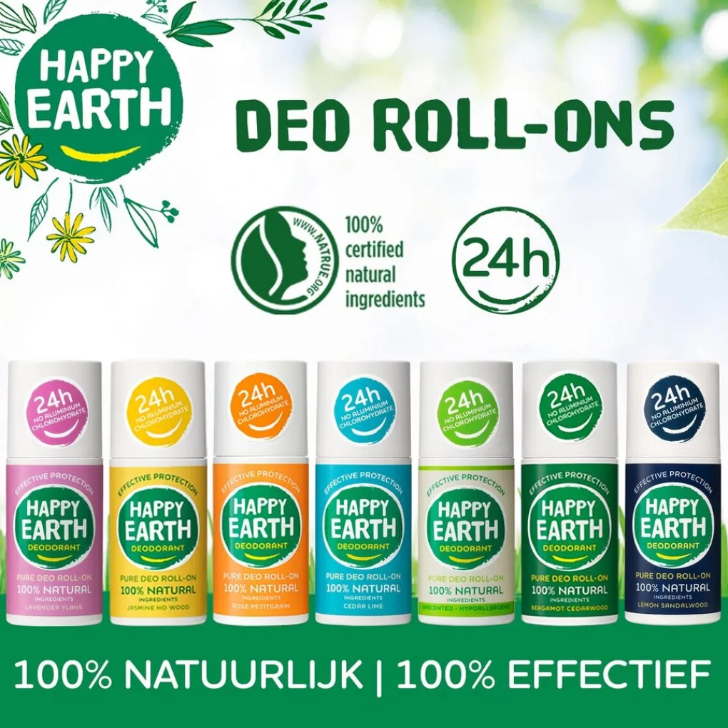 Happy Earth 100% Natural Cedar Lime Deodorant Roller Outlet