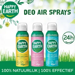 Happy Earth 100% Natural Cedar Lime Deodorant Spray New