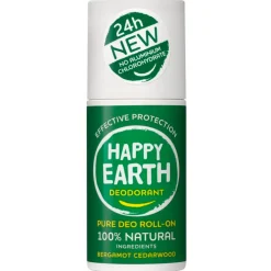Happy Earth Bergamot Cedarwood Deodorant Roller Outlet