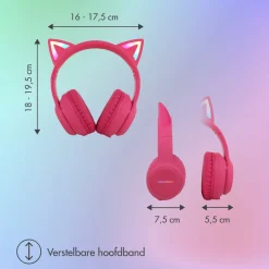 Imoshion Draadloze Bluetooth Kinder Koptelefoon met Verlichte Kattenoortjes Clearance