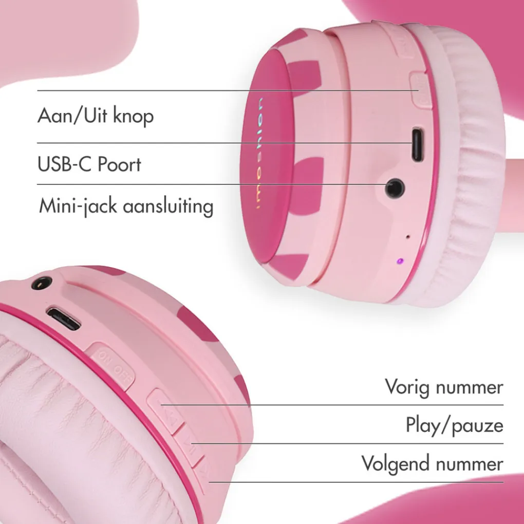 Imoshion Draadloze Bluetooth Kinder Koptelefoon met Verlichte Unicorn Oortjes Discount