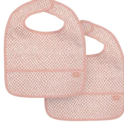 Jollein Snake Pale Pink 2-pack Waterproof Slabber Hot