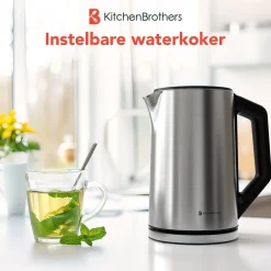 KitchenBrothers Dubbelwandige Waterkoker met Temperatuurregeling