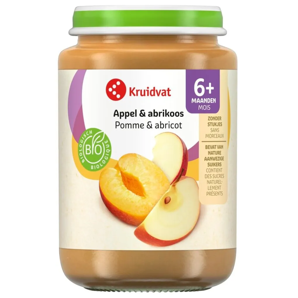 Kruidvat 6+M Bio Appel & Abrikoos Fruithapje Discount