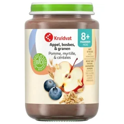 Kruidvat 8+M Bio Appel, Bosbes & Granen Fruithapje Discount