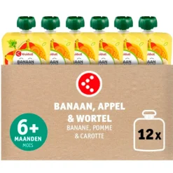 Kruidvat 6+M Bio Banaan met Appel en Wortel Knijpzakje Best