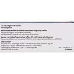 Kruidvat Paracetamol met Coffeïne 500mg/50mg Tabletten Sale
