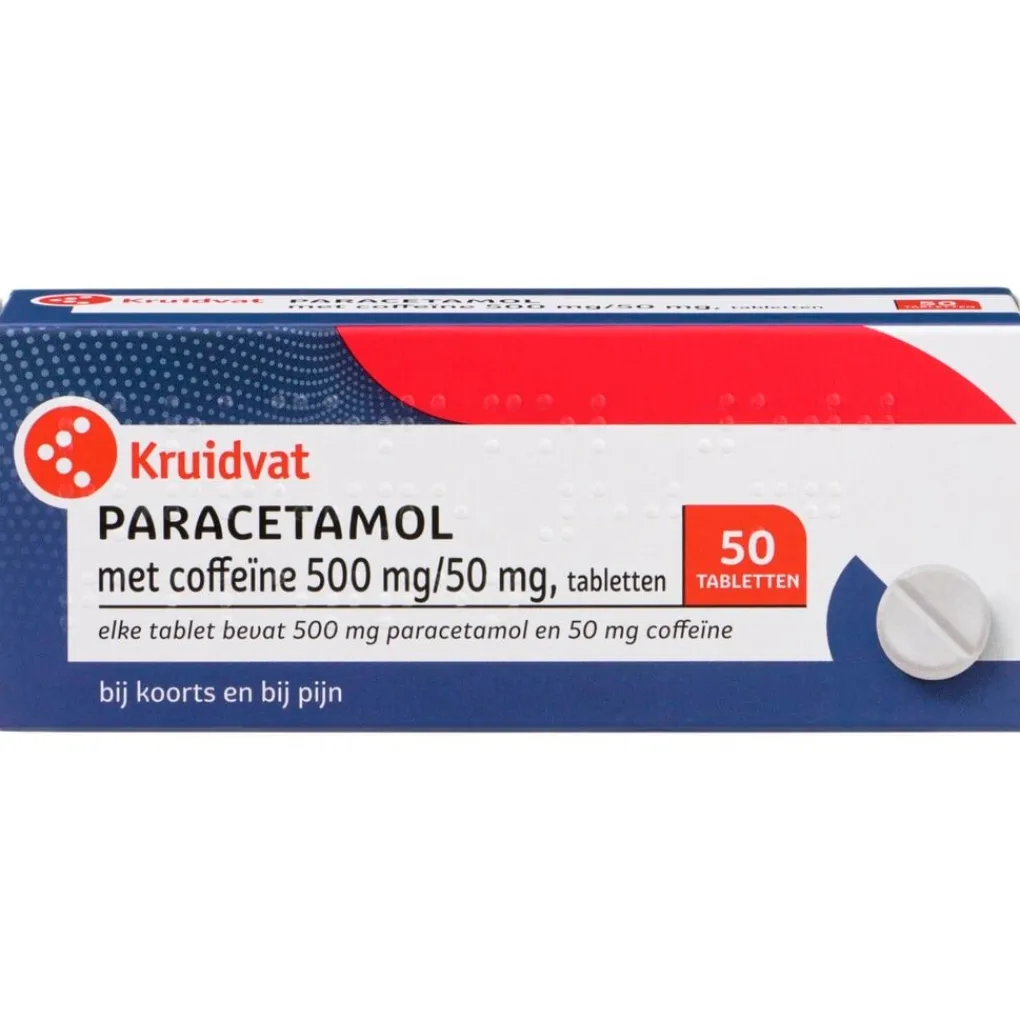 Kruidvat Paracetamol met Coffeïne 500mg /50mg Tabletten New