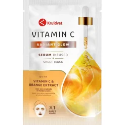 Kruidvat Radiant Glow Vitamin C & Orange Extract Sheet Mask Hot