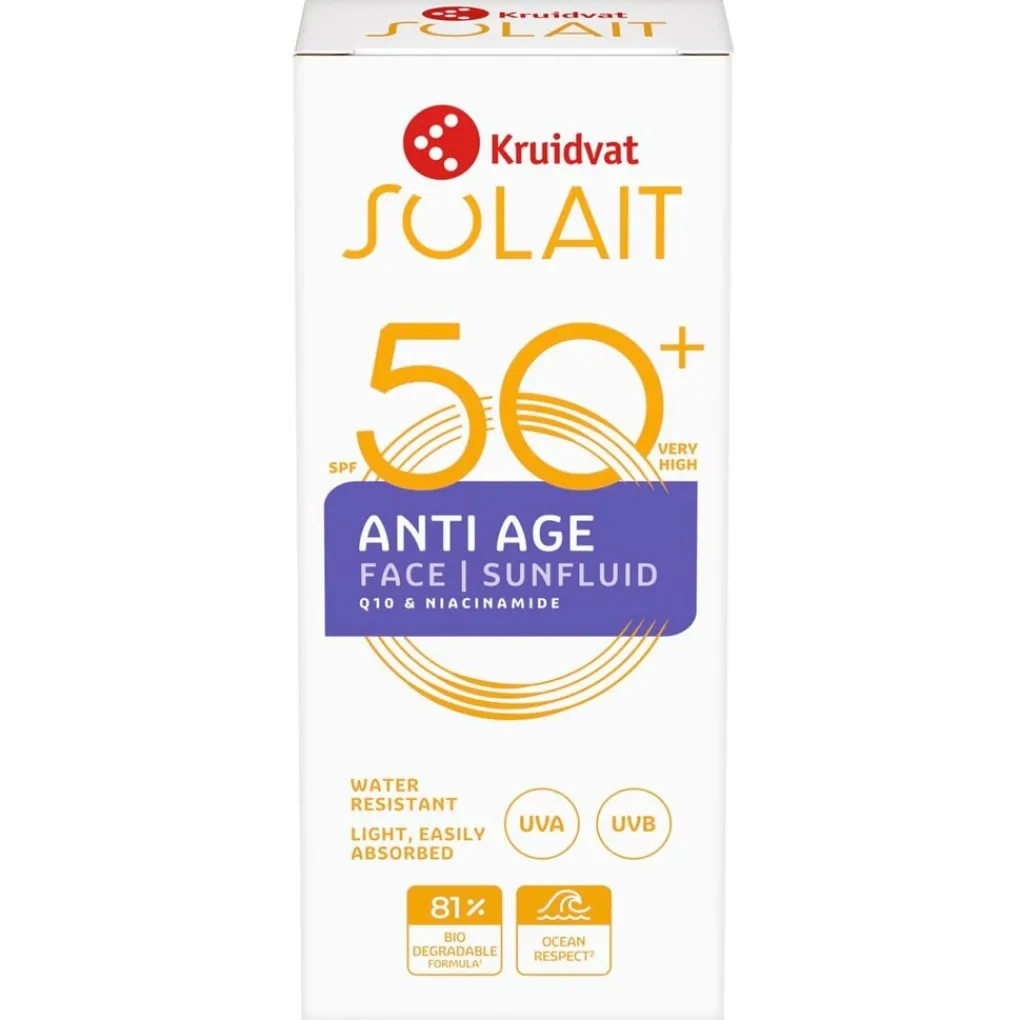 Kruidvat Solait SPF50+ Anti-Age Face Sunfluid New