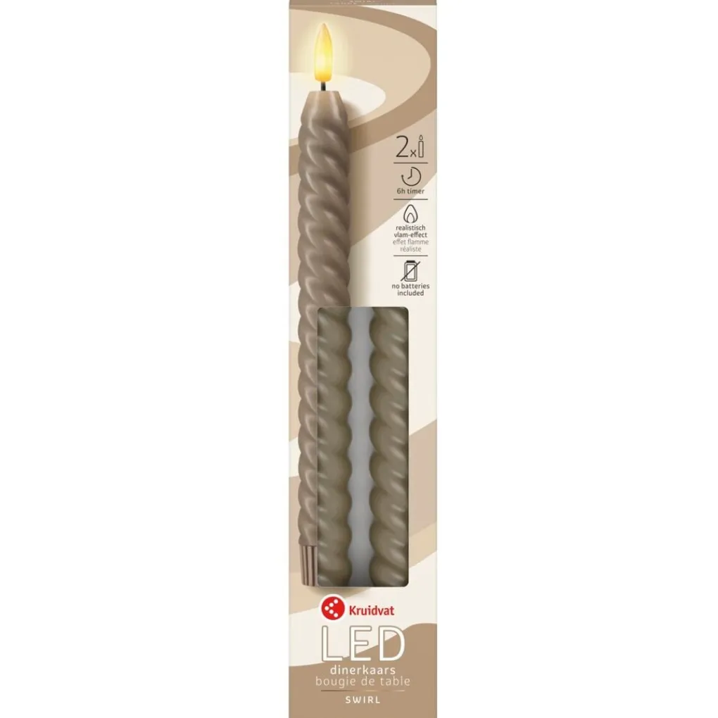 Kruidvat Swirl Led-dinerkaarsen Clearance