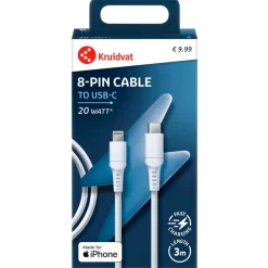 Kruidvat 20W Dual USB-C-naar-8-pin Kabel Hot