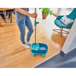Leifheit Clean Twist Dweil Set Disc Mop Ergo met Emmer op Wieltjes en Uitwringsysteem Sale