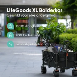 LifeGoods XL Opvouwbare Bolderkar Best