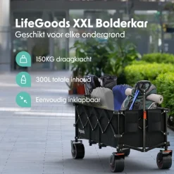LifeGoods XXL Opvouwbare Bolderkar New