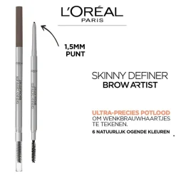 L'Oreal L'Oréal Paris Brow Artist Skinny Definer 105 Brunette Ultradun Wenkbrauwpotlood Clearance