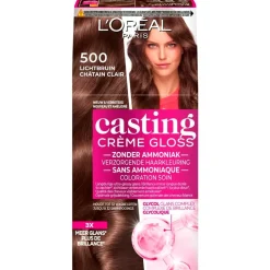 Casting L'Oréal Paris Créme Gloss 500 Lichtbruin Semi-Permanente Haarkleuring Online