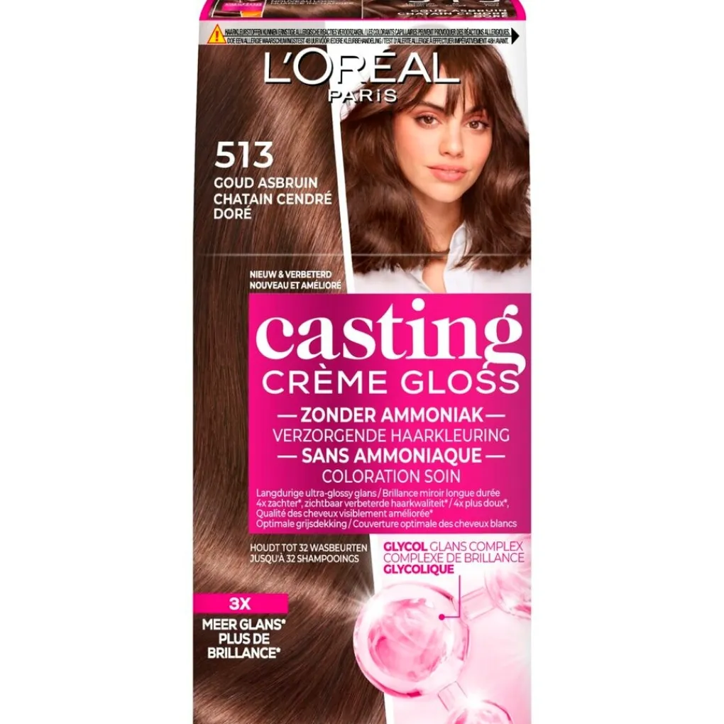Casting L'Oréal Paris Crème Gloss 513 Goud Asbruin Verzorgende Haarkleuring Online