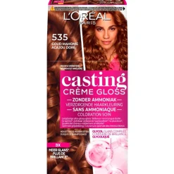 Casting L'Oréal Paris Créme Gloss 535 Licht Goud Mahoniebruin Semi-Permanente Haarkleuring Clearance