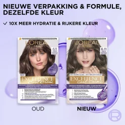 Excellence L'Oréal Paris Cool Crème 6.11 Ultra As Donkerblond Permanente Haarkleuring