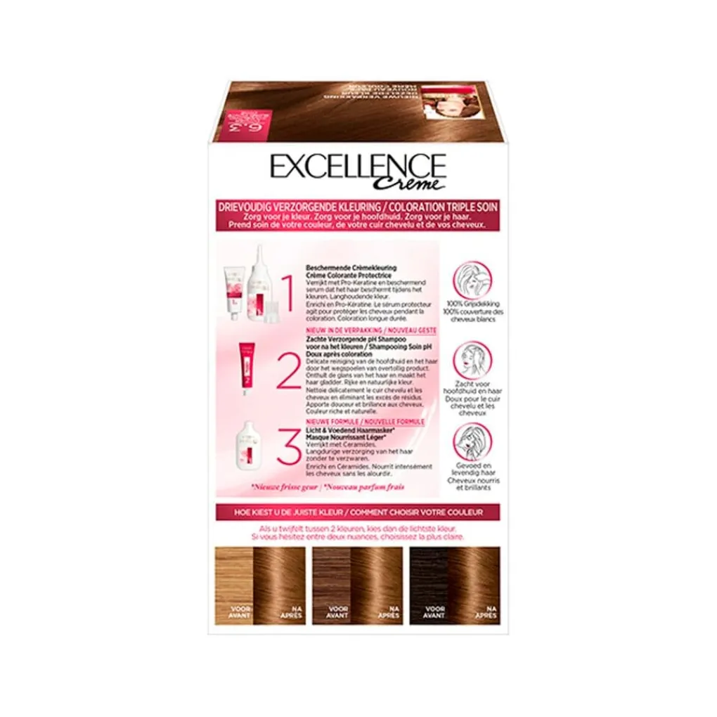 Excellence L'Oréal Paris Crème 6.3 Donker Goudblond Permanente Haarverf Discount
