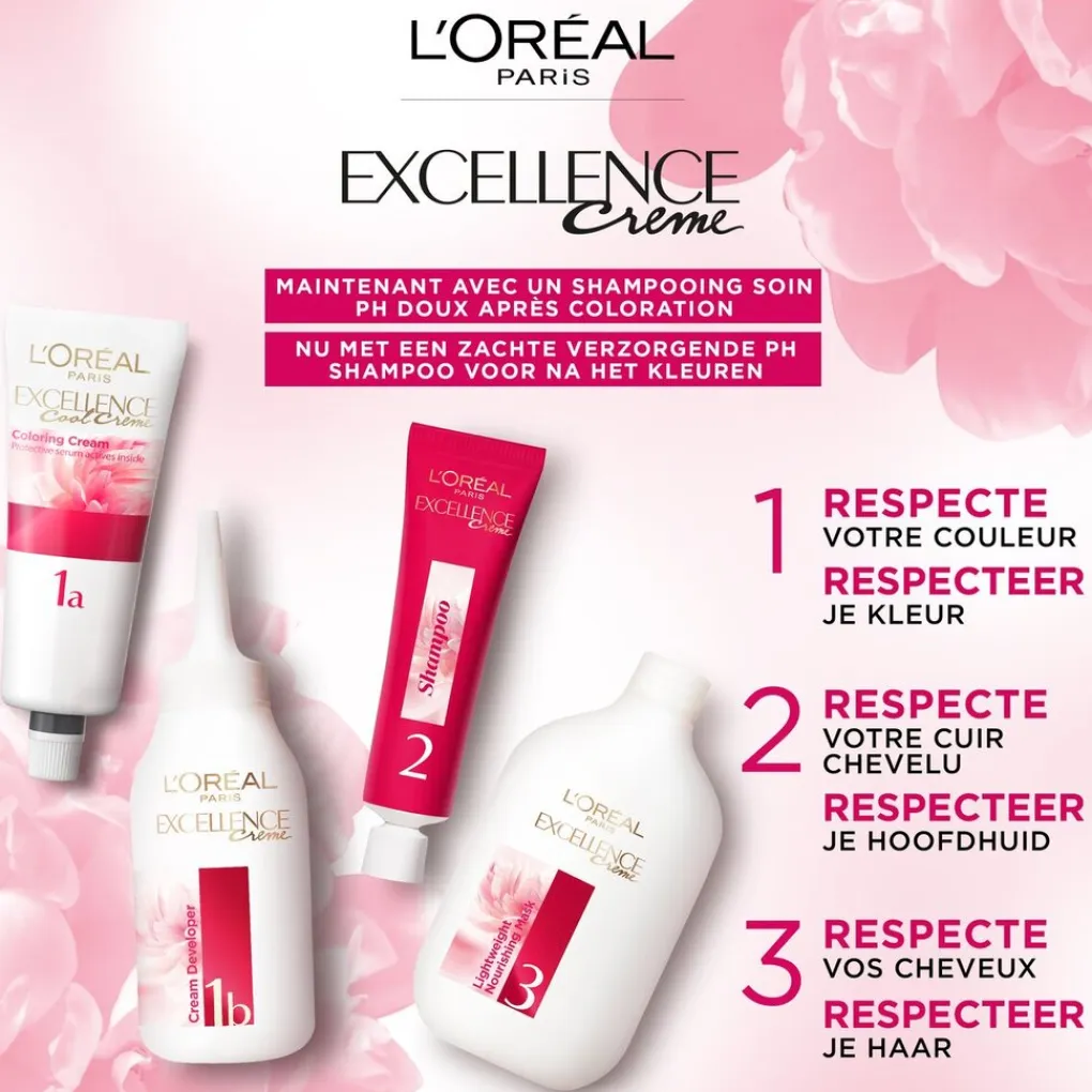 Excellence L'Oréal Paris Crème 6.3 Donker Goudblond Permanente Haarverf Discount