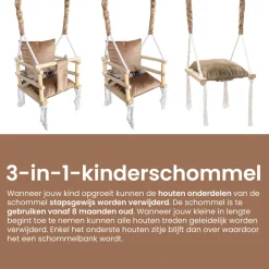 Lovegifts Luxe Houten 3 in 1 Meegroei Babyschommel en Kinderschommel Outlet