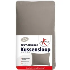 Lucovitaal Bamboe Kussensloop Taupe x cm Best